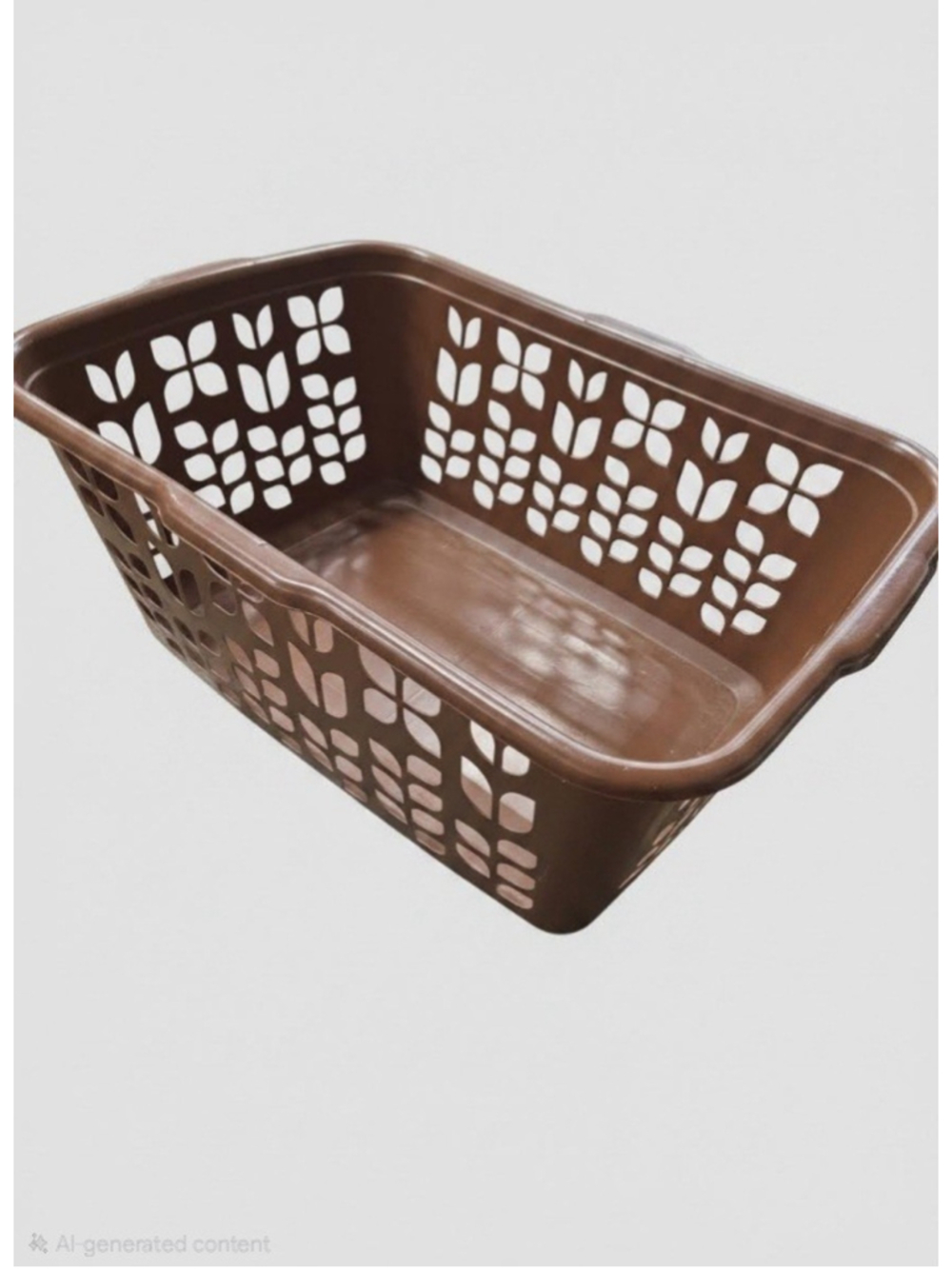 1970s Vintage Rubbermaid Tulip laundry basket in chocolate brown 2965